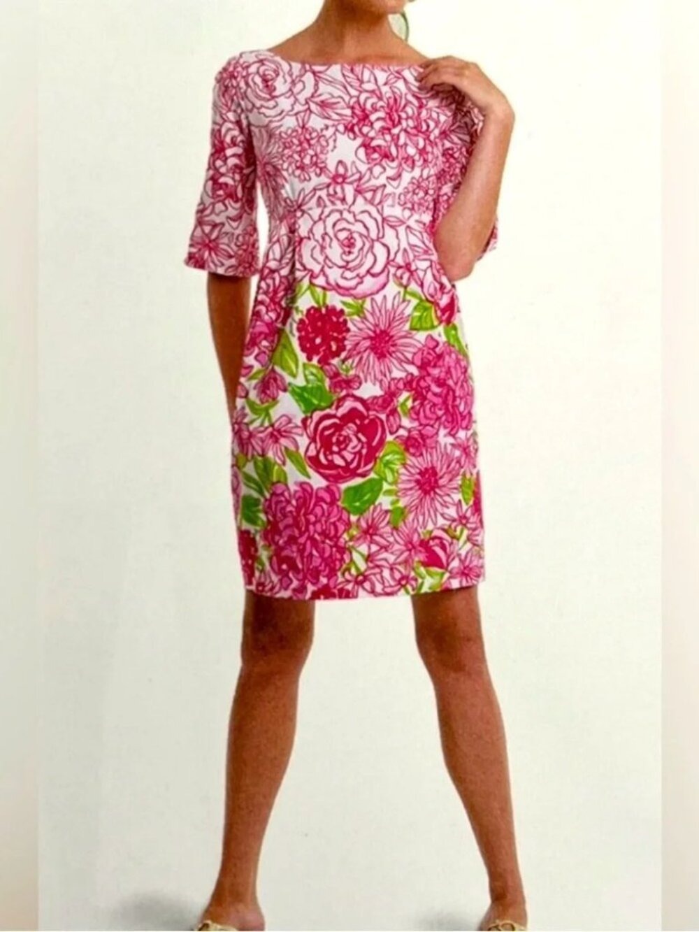 Lilly Pulitzer Pink Green Floral Dress 2
